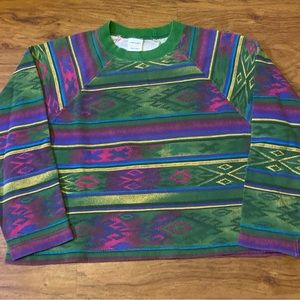 Vintage 80’s United colors of Benetton sweater Aztec Made in ITALY crop top